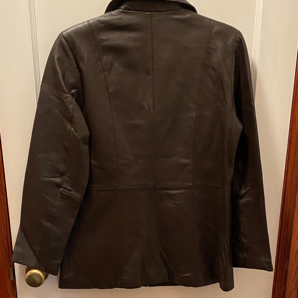 Classic Dark Brown Leather Jacket for Women - Picture 5 of 7